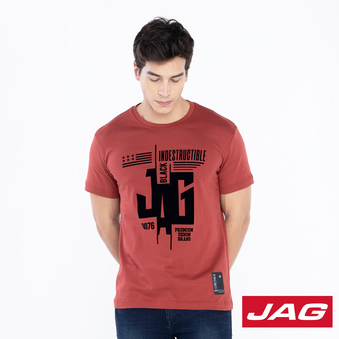 Jag Black Men's Rugged Boxy Fit Graphic Tee