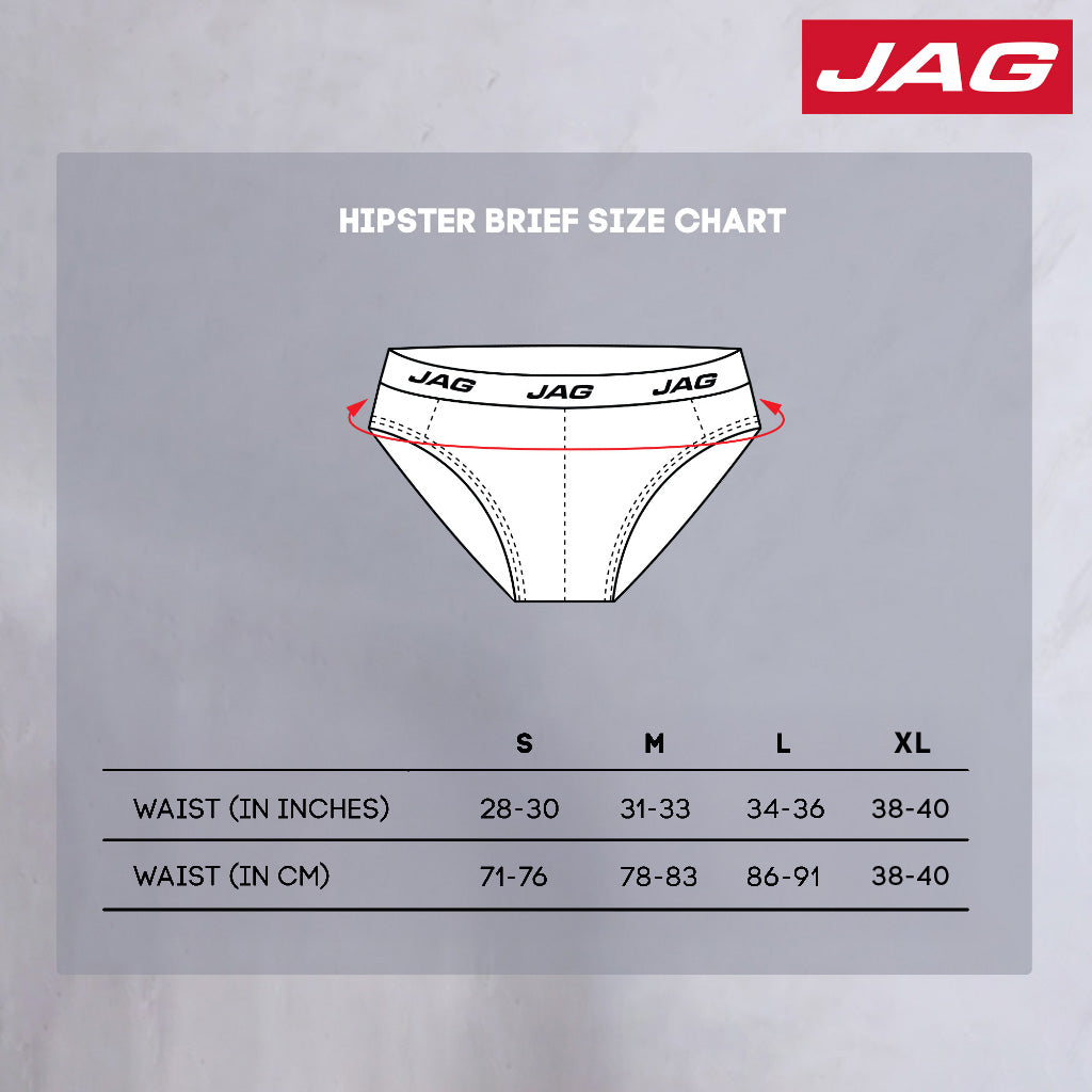 Jag Men's Hipster Brief 3 in 1 Pack 50AK3000