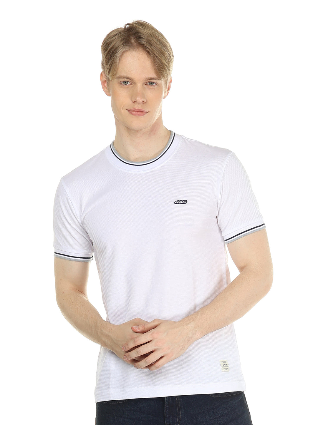 Jag  Men's Round Neck Special Rib & Cuffs Rugged Boxy Fit 31CN2001