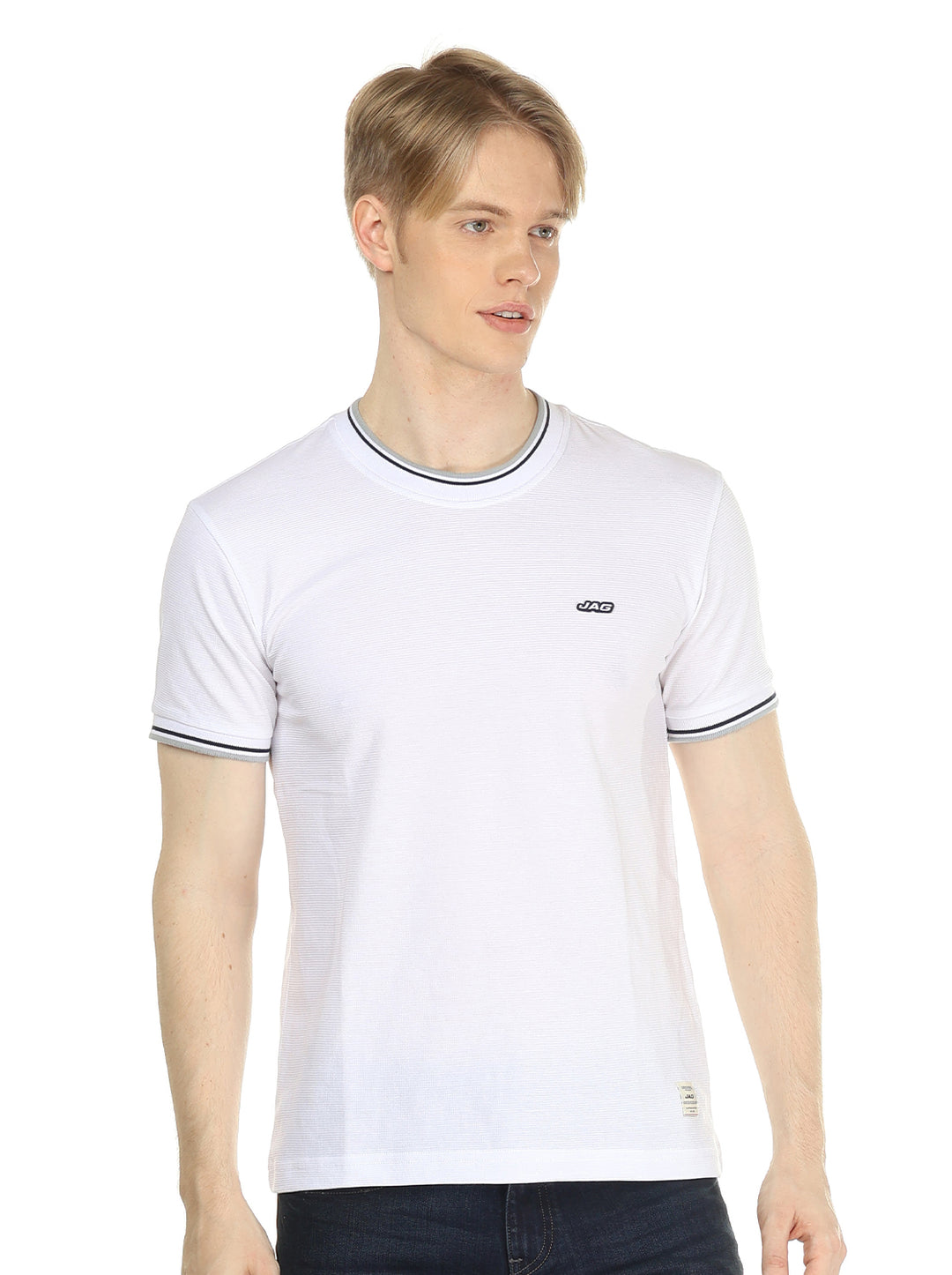 Jag  Men's Round Neck Special Rib & Cuffs Rugged Boxy Fit 31CN2001