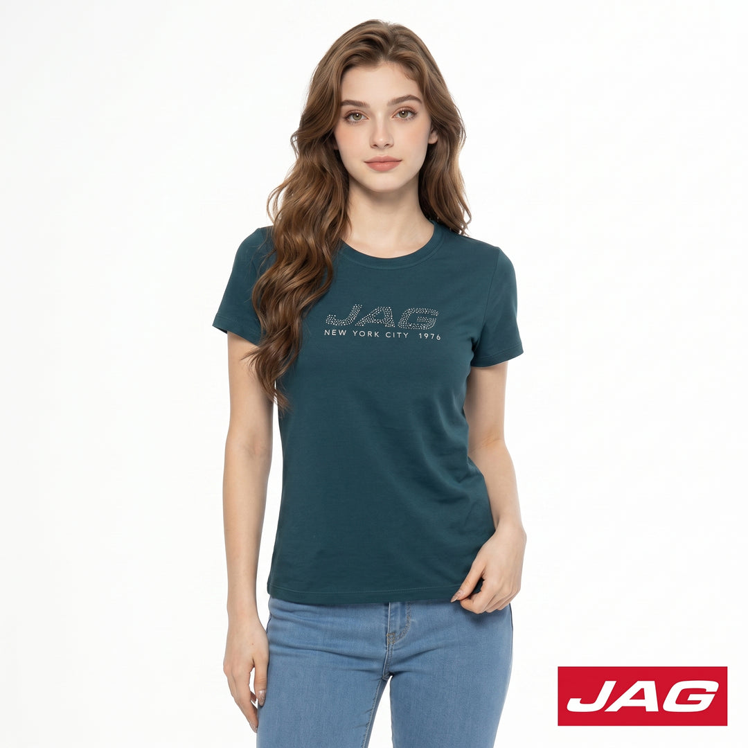 Jag Ladies Round Neck Graphic Tee Short Sleeve Casual T-Shirt 83RT8000