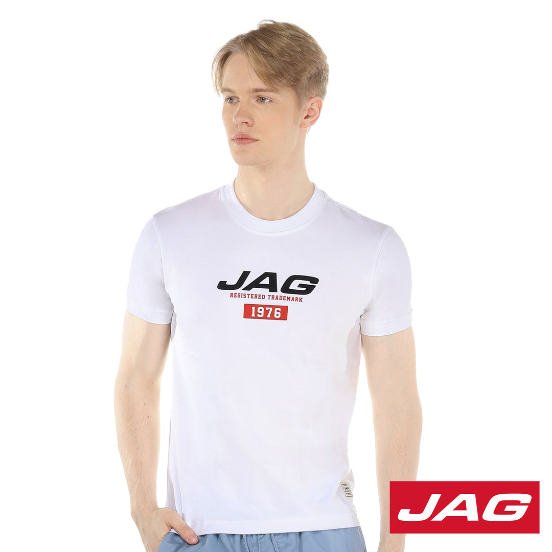 Jag Men's Top Round Neck Rugged Fit Single Jersey