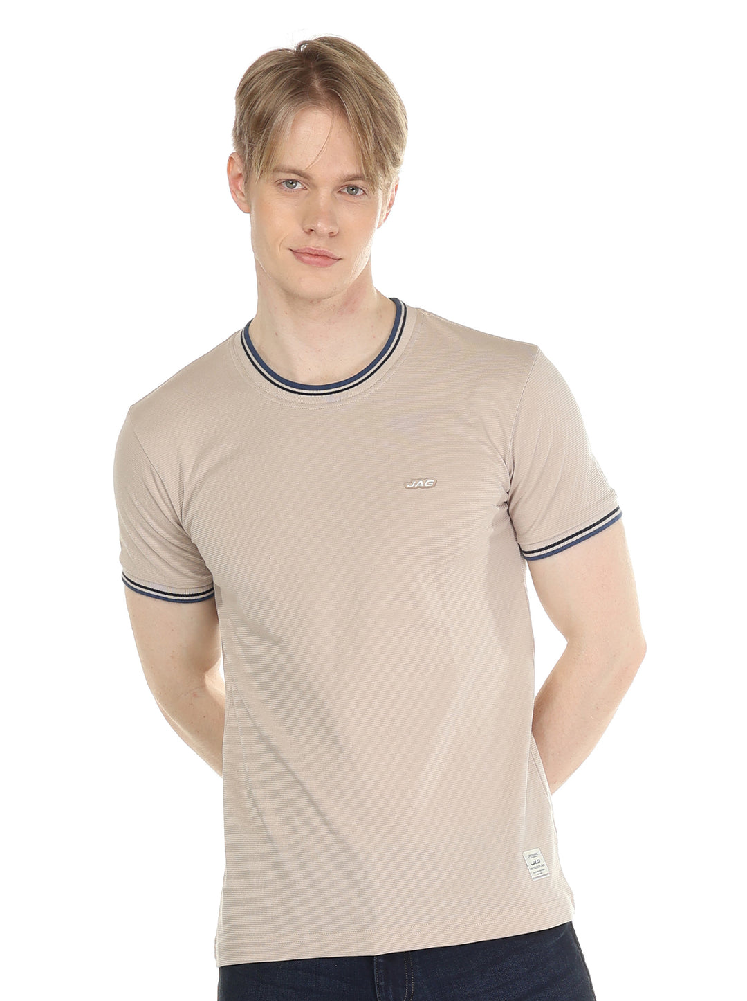 Jag  Men's Round Neck Special Rib & Cuffs Rugged Boxy Fit 31CN2001
