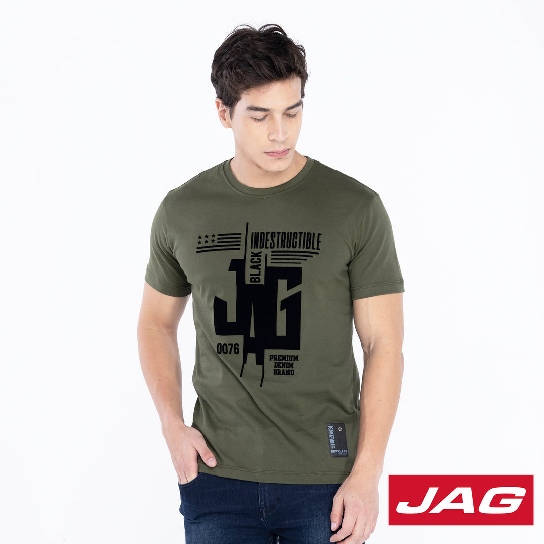 Jag Black Men's Rugged Boxy Fit Graphic Tee