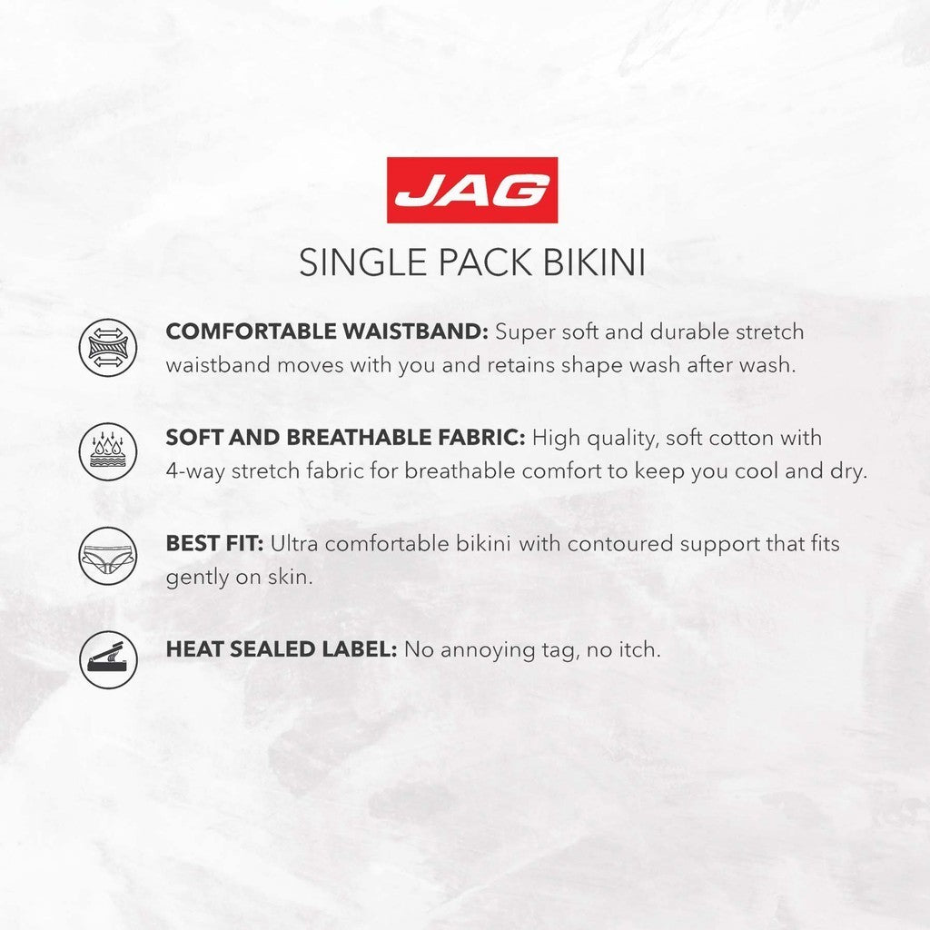 Jag Women's Underwear Cotton Stretch Bikini 3 in 1 in Assorted Colors 60AA3000