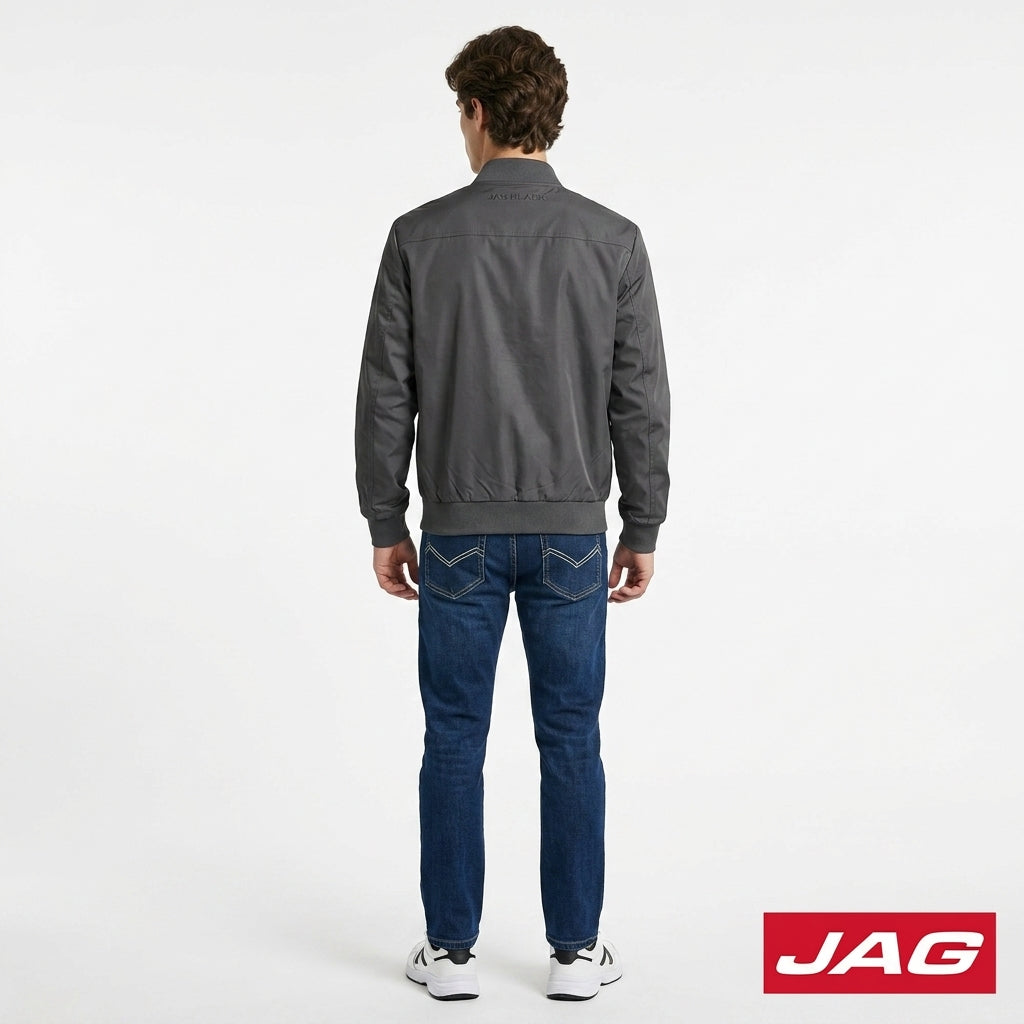 Jag Black Men's Moto Fit Bomber Jacket 57DJF000