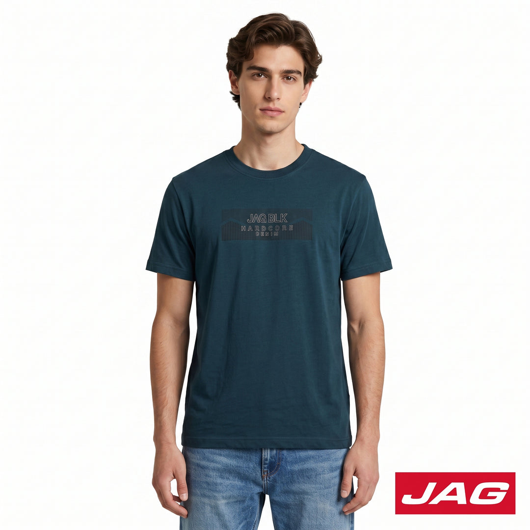 Jag Black Men’s Roundneck Relaxed Fit Cotton Casual Shirt 30L38000
