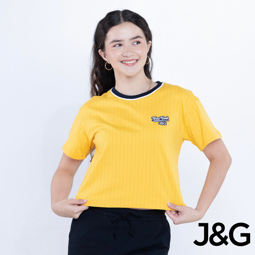J&G Girl's Mid Cropped NYC Logo Tee