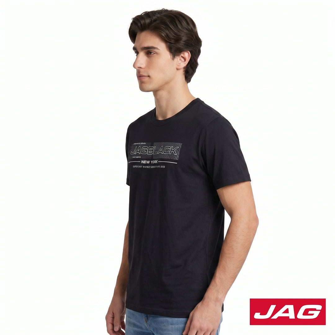 Jag Black Men’s Rugged Boxy Fit Basic Roundneck T-Shirt 30MT2001