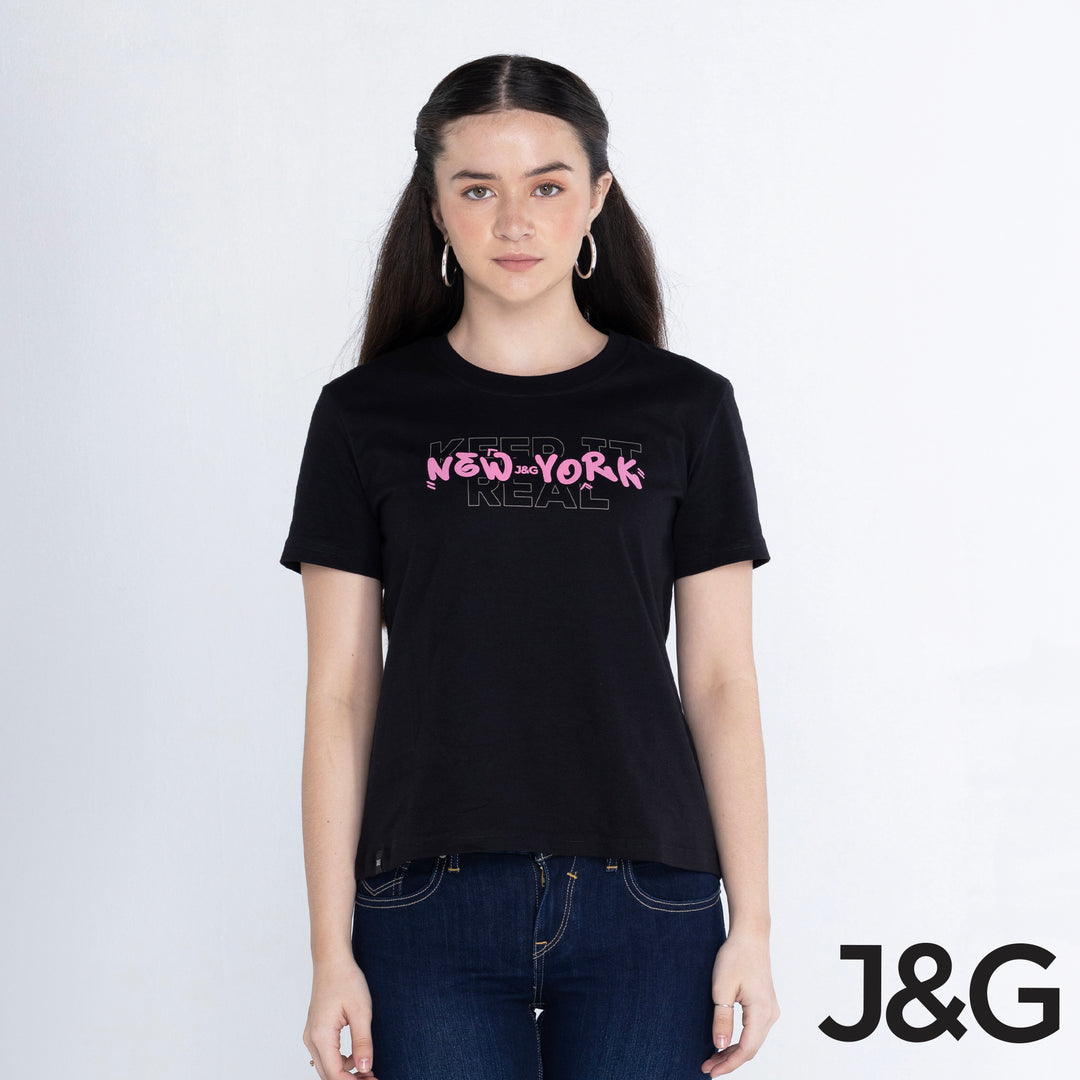 J&G Girl's NYC Relaxed Fit Graphic Tee