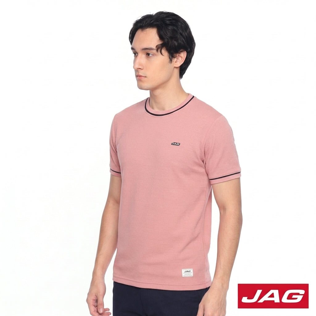 Jag Men’s Rugged Boxy Fit Ottoman Fabric T-Shirt Casual Textured Tee 31CS2001