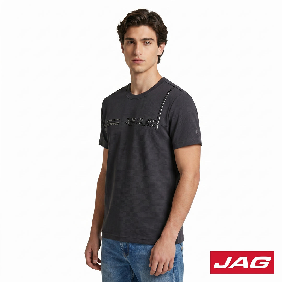 Jag Black Men’s Rugged Boxy Fit Roundneck T-Shirt 30LA2001