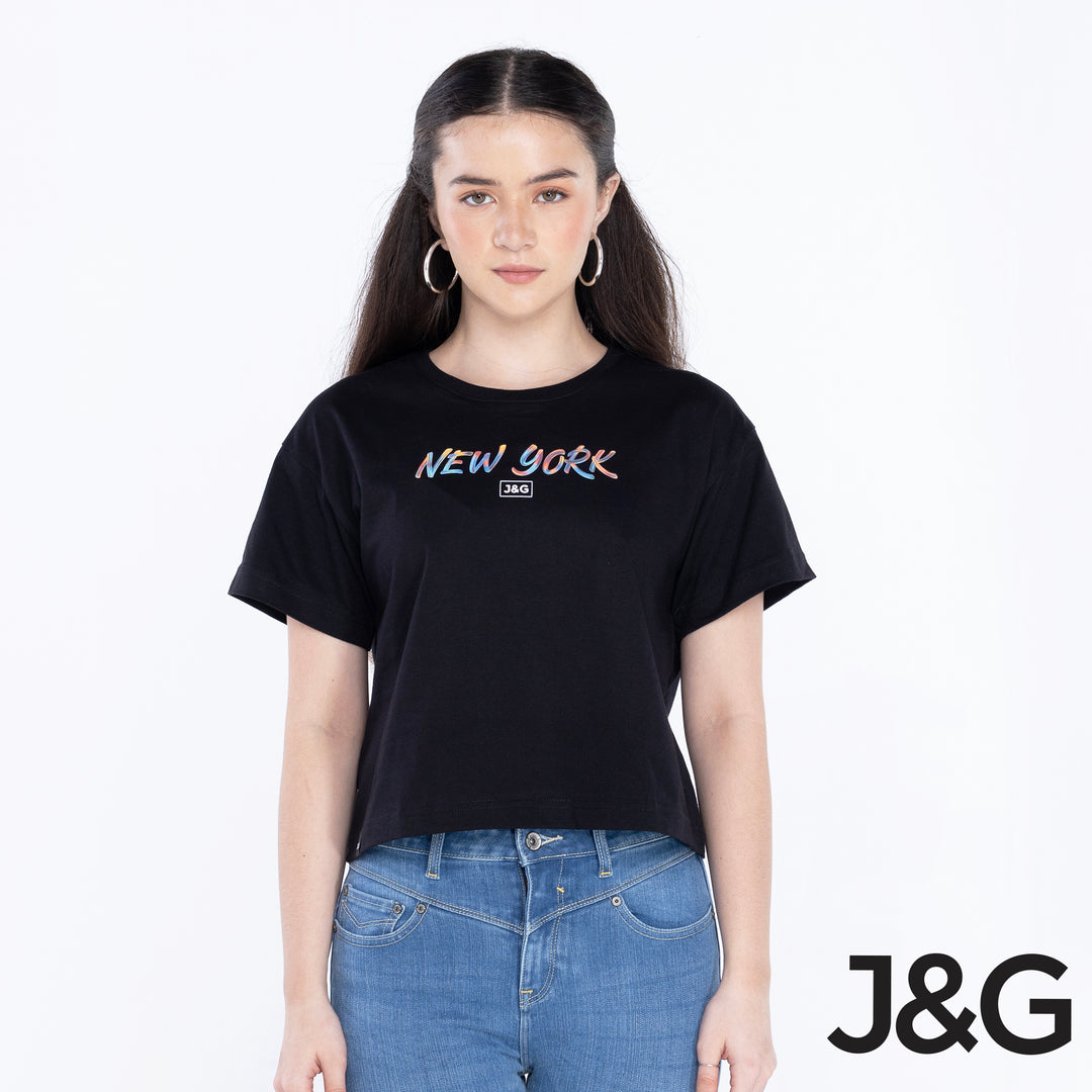 J&G Girl's NYC Mid Crop Tee