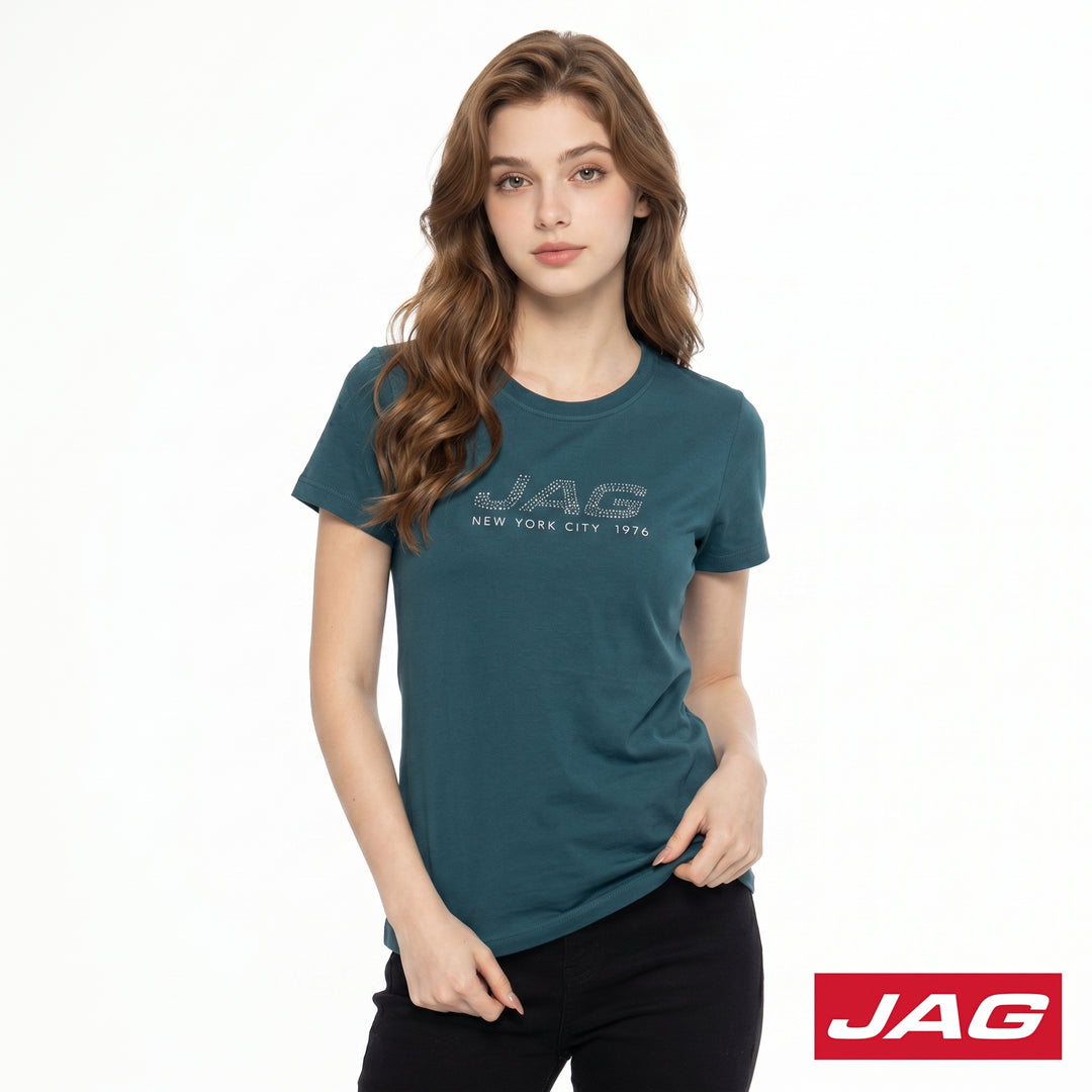 Jag Ladies Round Neck Graphic Tee Short Sleeve Casual T-Shirt 83RT8000