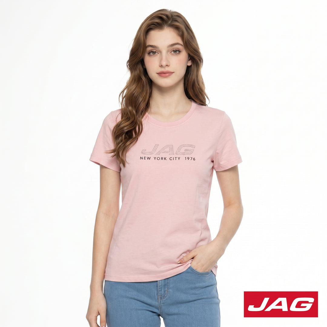 Jag Ladies Round Neck Graphic Tee Short Sleeve Casual T-Shirt 83RT8000