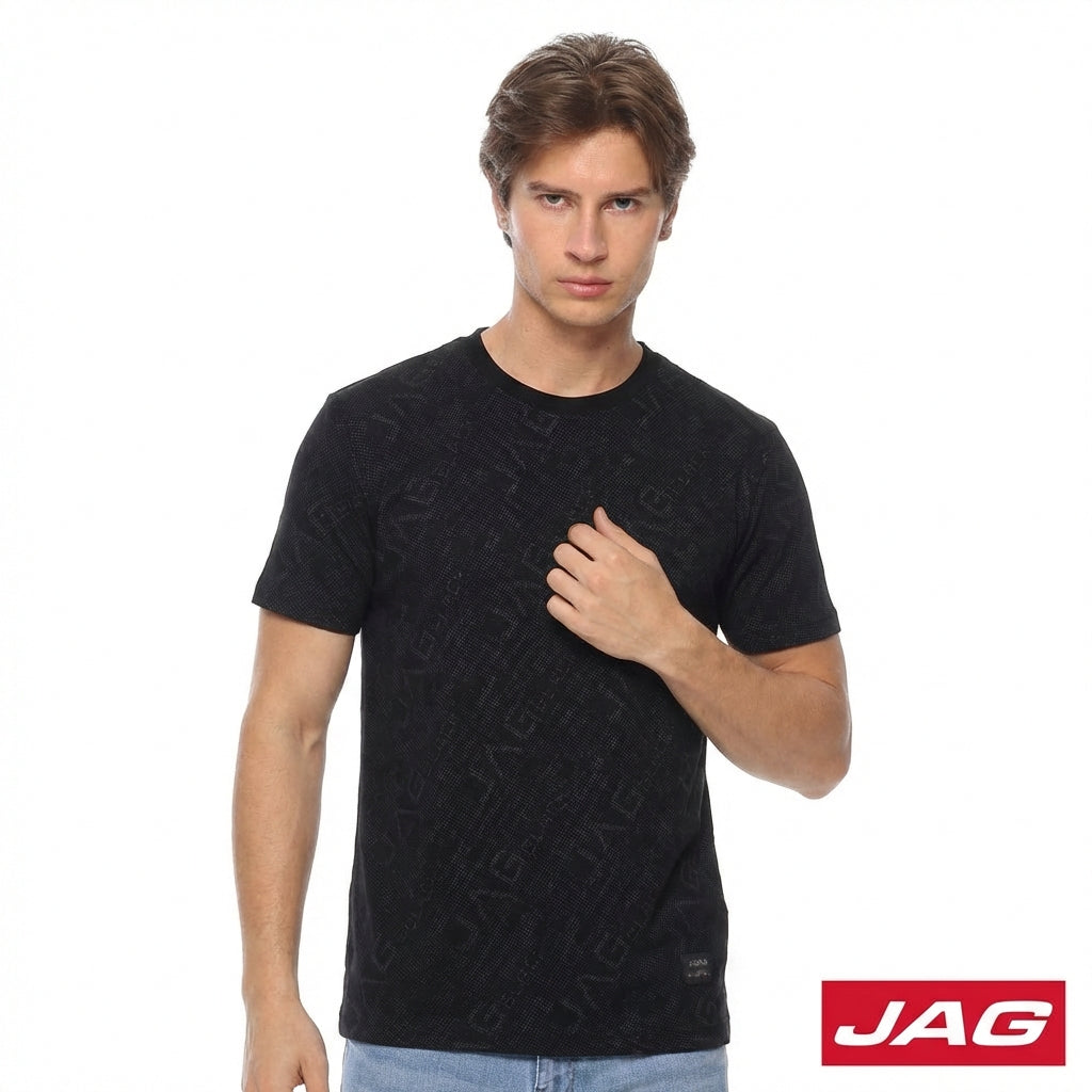 Jag Black Men's Round Neck Rugged Boxy Fit 30LQ2001