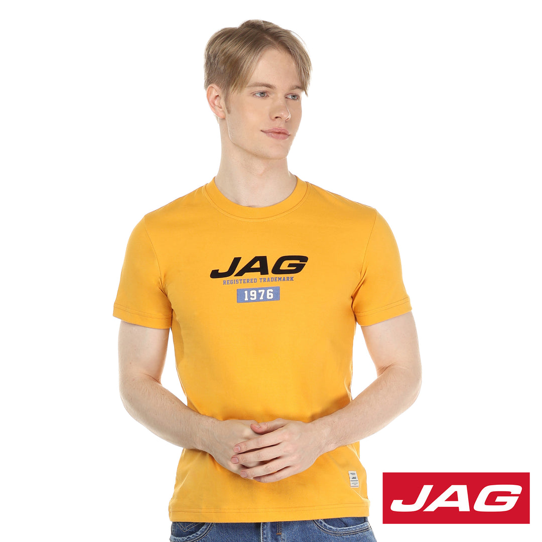 Jag Men's Top Round Neck Rugged Fit Single Jersey