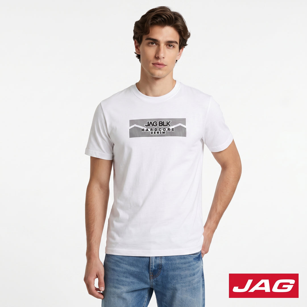 Jag Black Men’s Roundneck Relaxed Fit Cotton Casual Shirt 30L38000