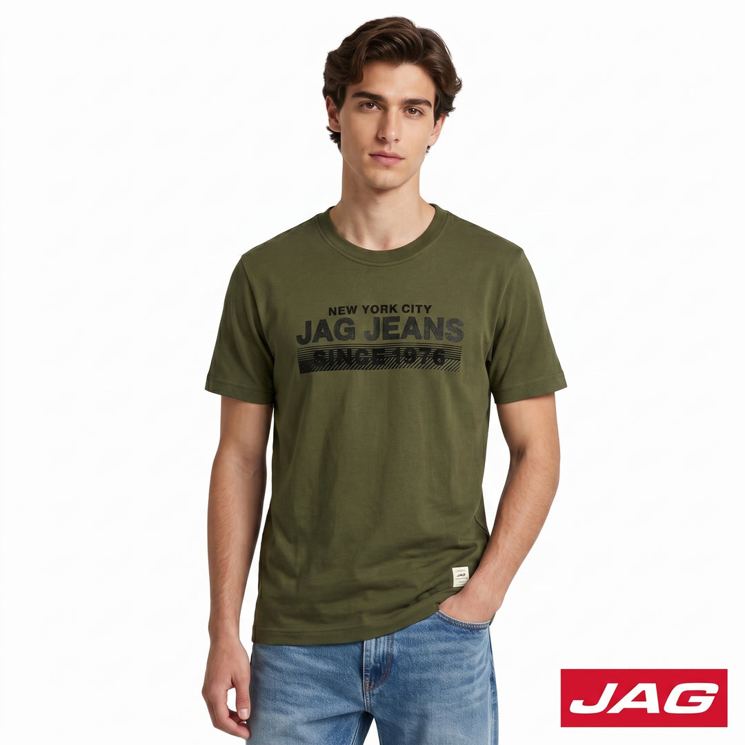 Jag Men’s Rugged Boxy Fit Roundneck Casual T‑Shirt 32RJ2001