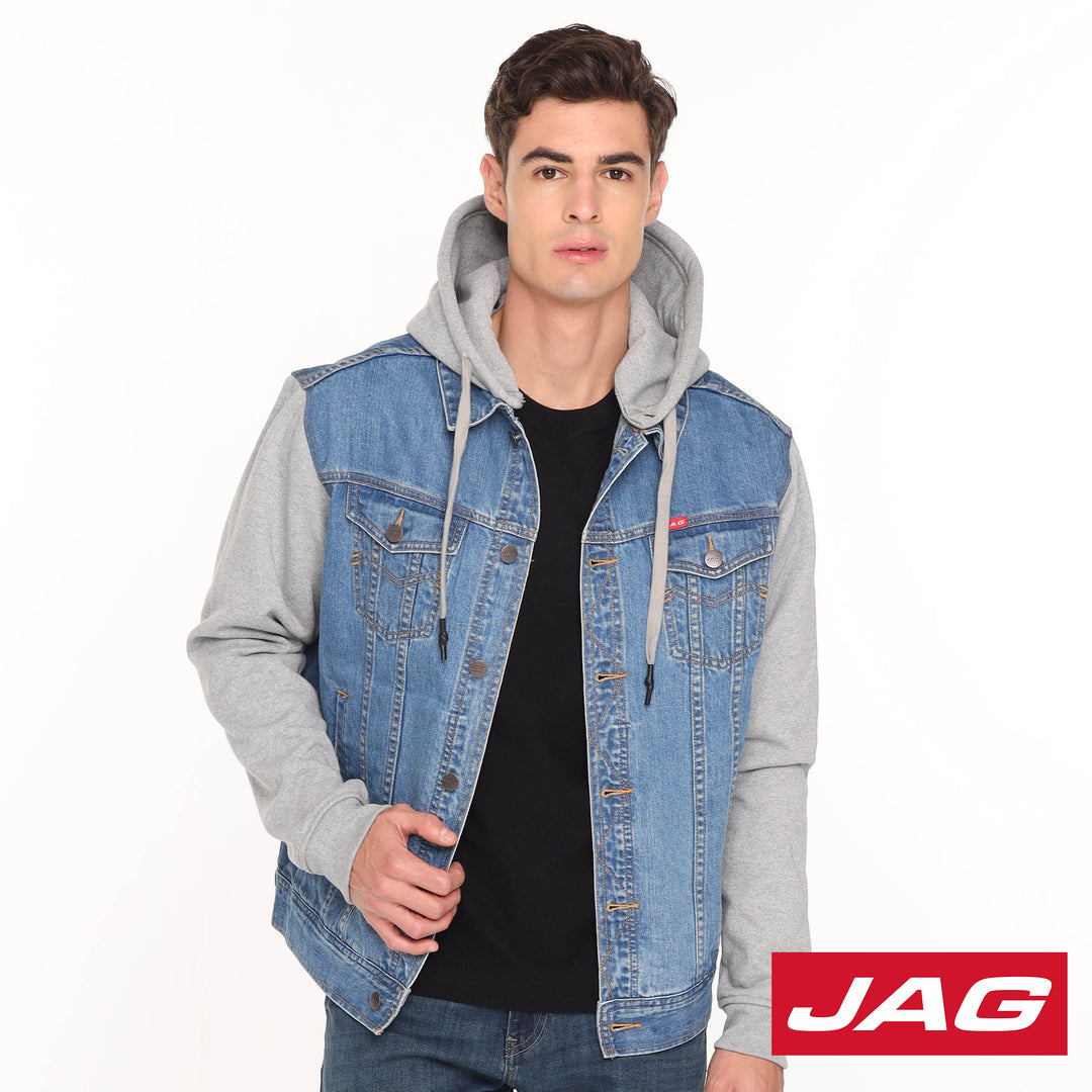 Jag Men's Moto Fit Chambray Jacket