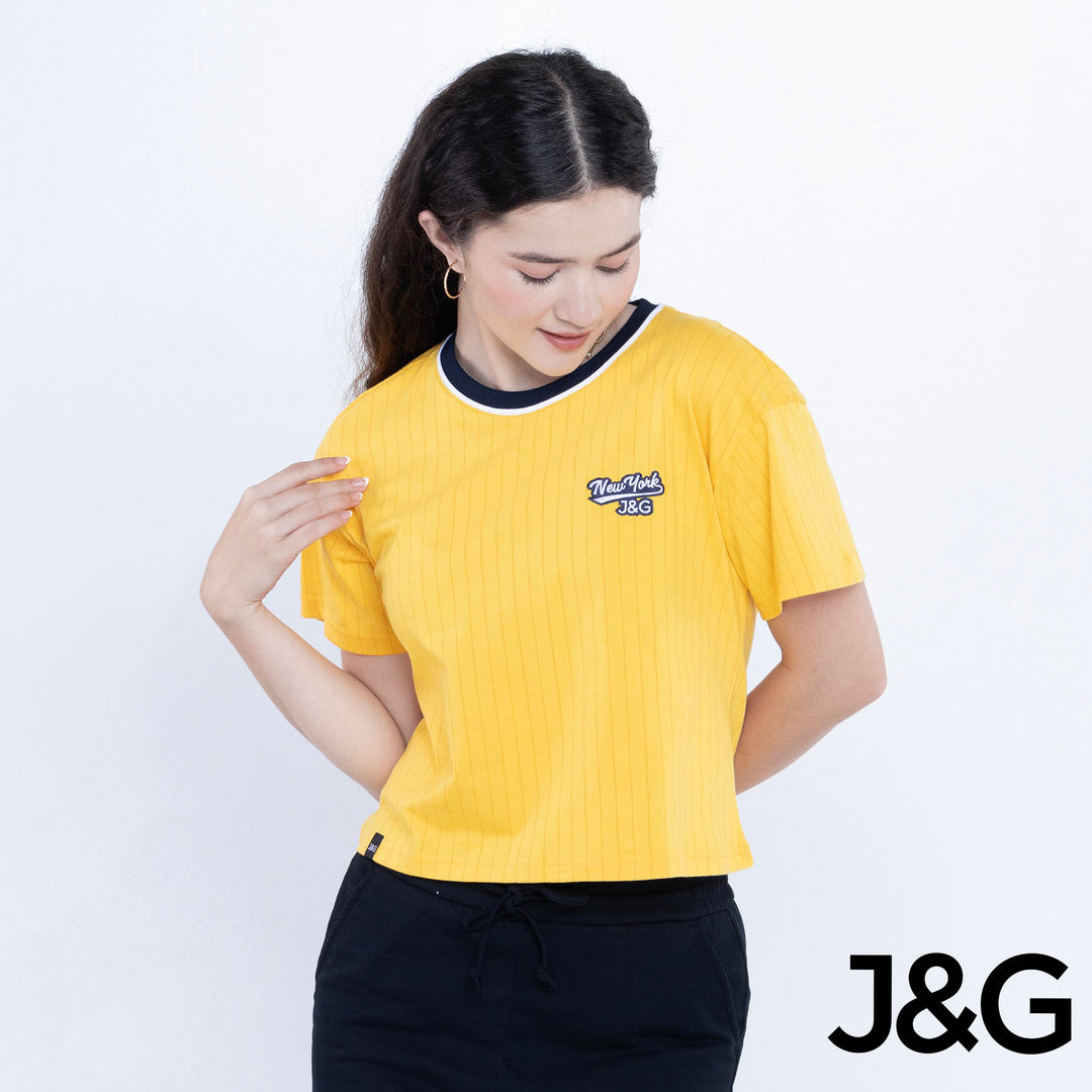J&G Girl's Mid Cropped NYC Logo Tee