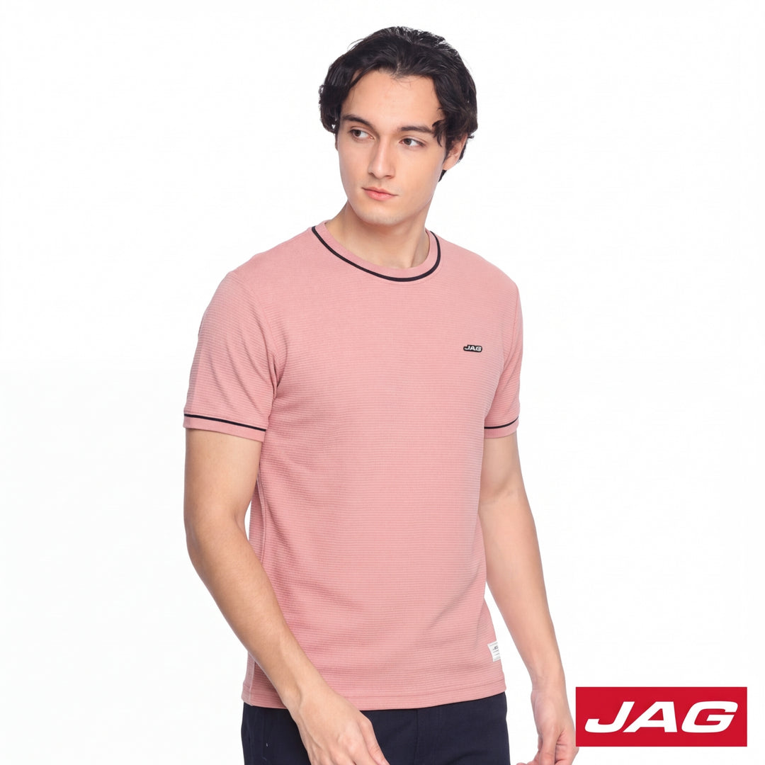 Jag Men’s Rugged Boxy Fit Ottoman Fabric T-Shirt Casual Textured Tee 31CS2001