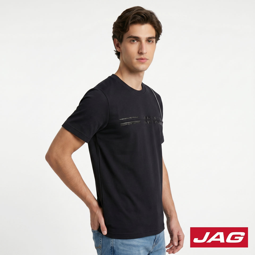 Jag Black Men’s Rugged Boxy Fit Roundneck T-Shirt 30LA2001