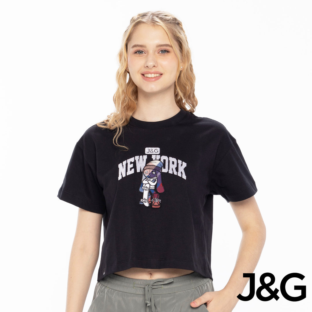 J&G Girl's Round Neck Applique