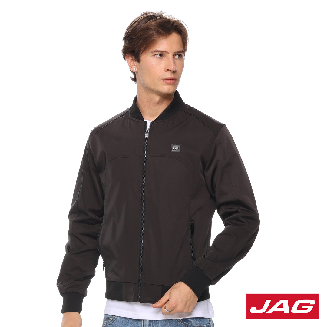 Jag Black Men's Moto Fit Bomber Jacket 57DDF000