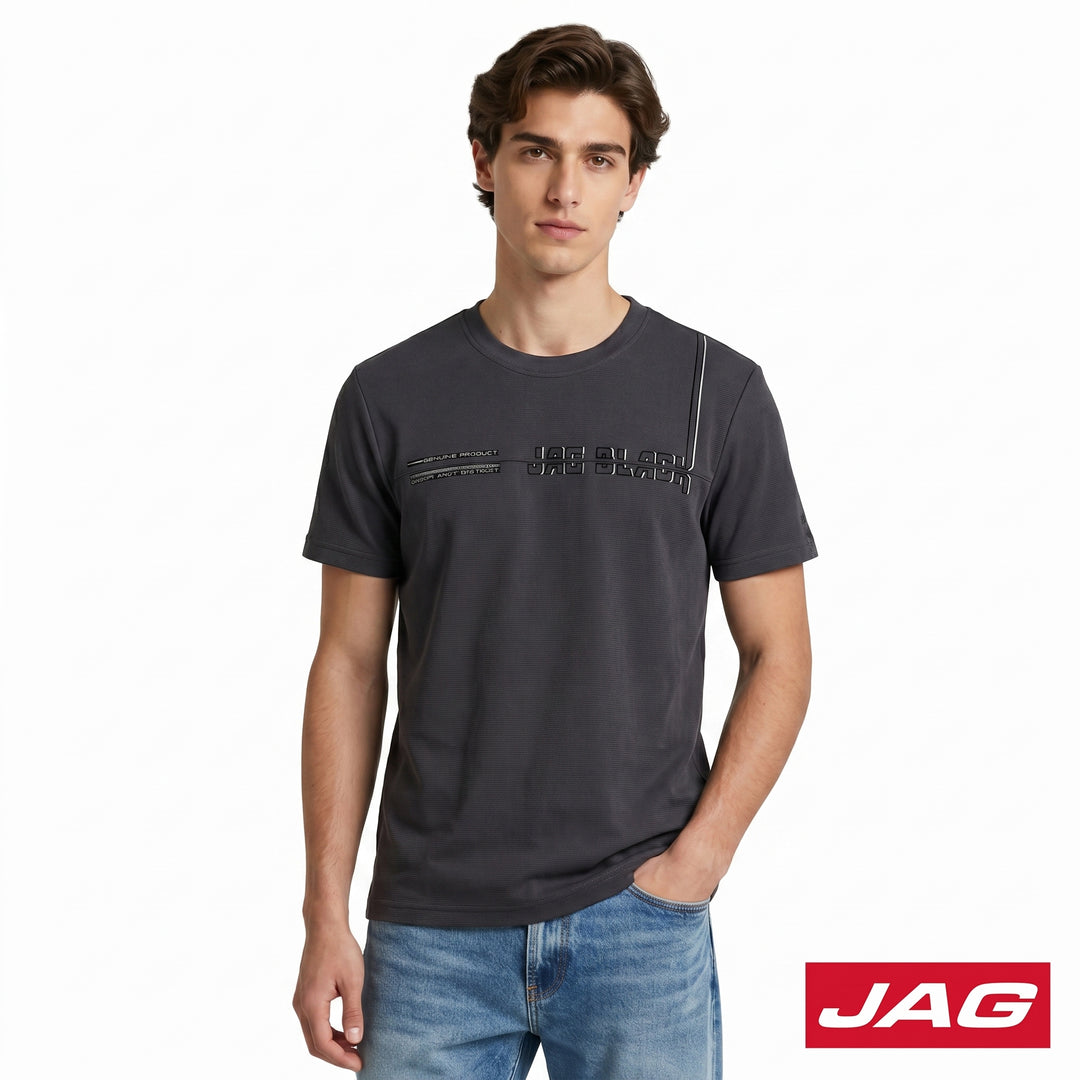 Jag Black Men’s Rugged Boxy Fit Roundneck T-Shirt 30LA2001