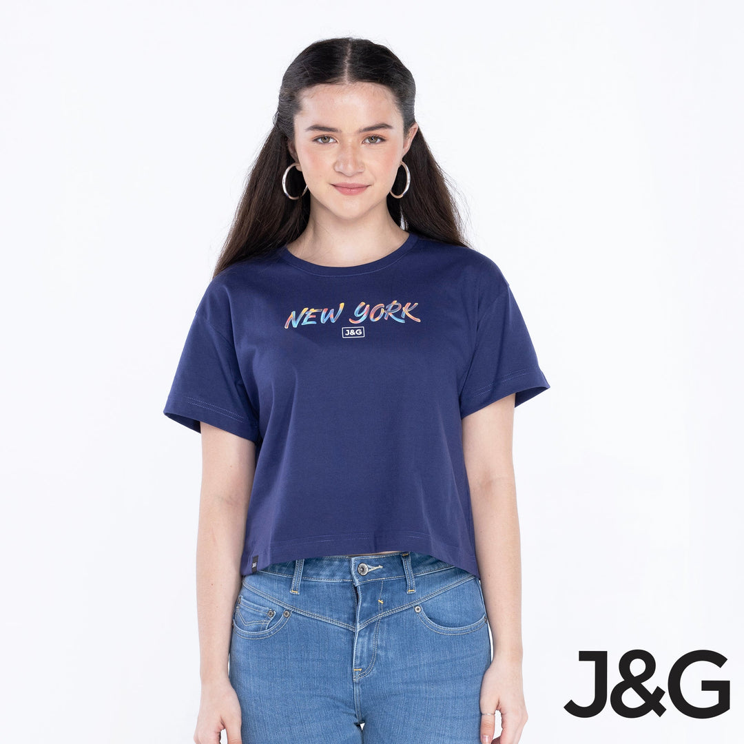 J&G Girl's NYC Mid Crop Tee