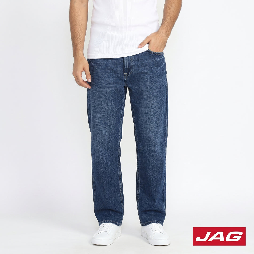 Jag Black Men’s Baggy Denim Jeans 30" Wide Straight Pants 190413K1