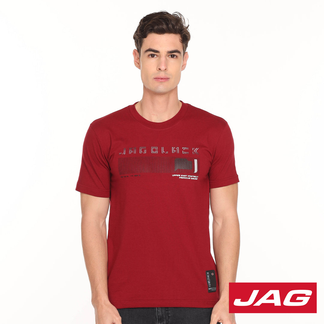 Jag Black Men's Round Neck Rugged Boxy 30KE2001