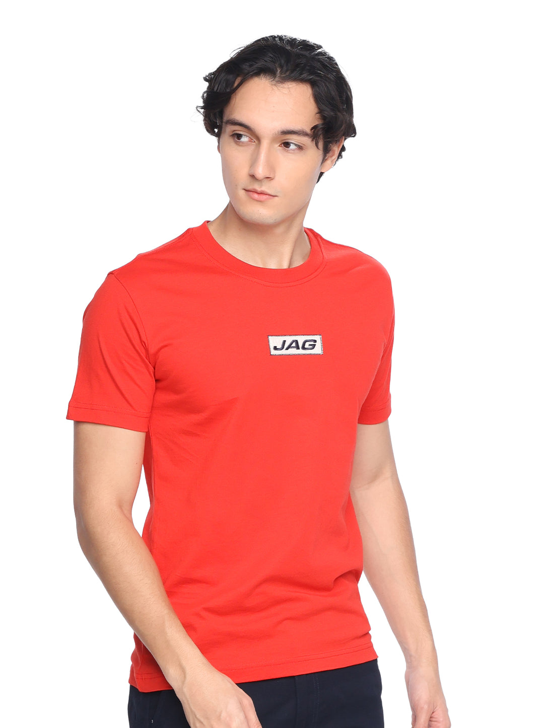 Jag Men’s Embroidered Logo T-Shirt Rugged Boxy Fit Cotton Casual Streetwear Tee 33UG2001