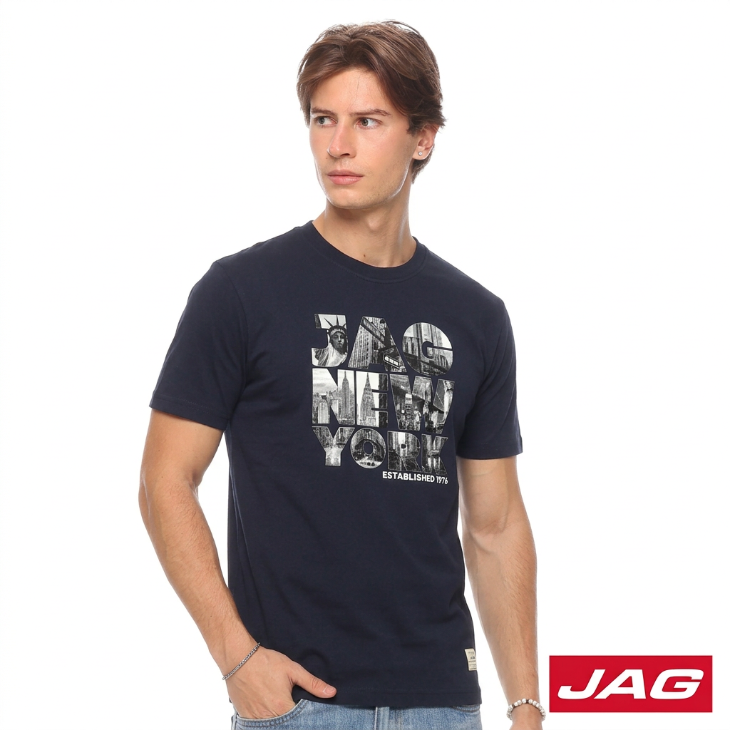 Jag Men's Round Neck Rugged Boxy Fit 33U92001
