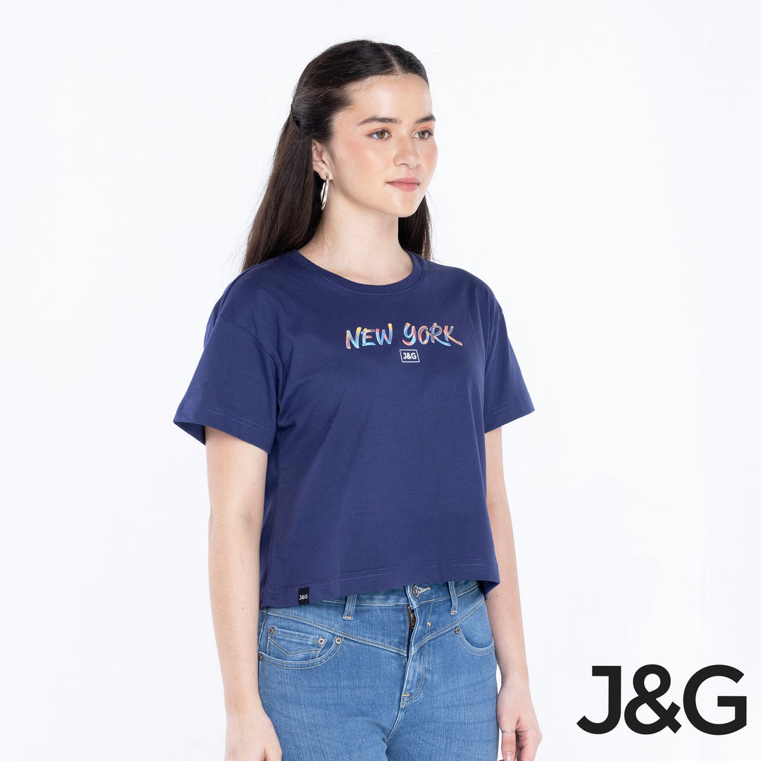 J&G Girl's NYC Mid Crop Tee