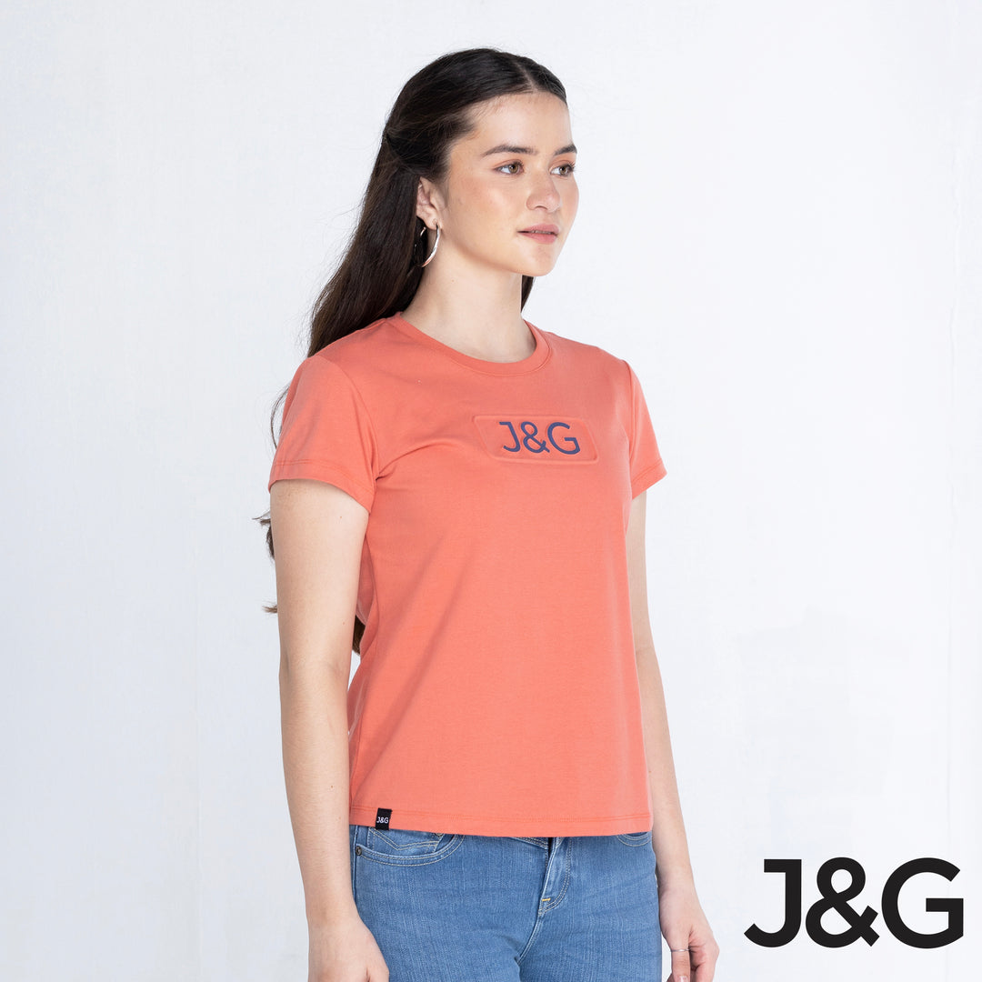 J&G Girl's Basic Fit Embossed Logo Tee