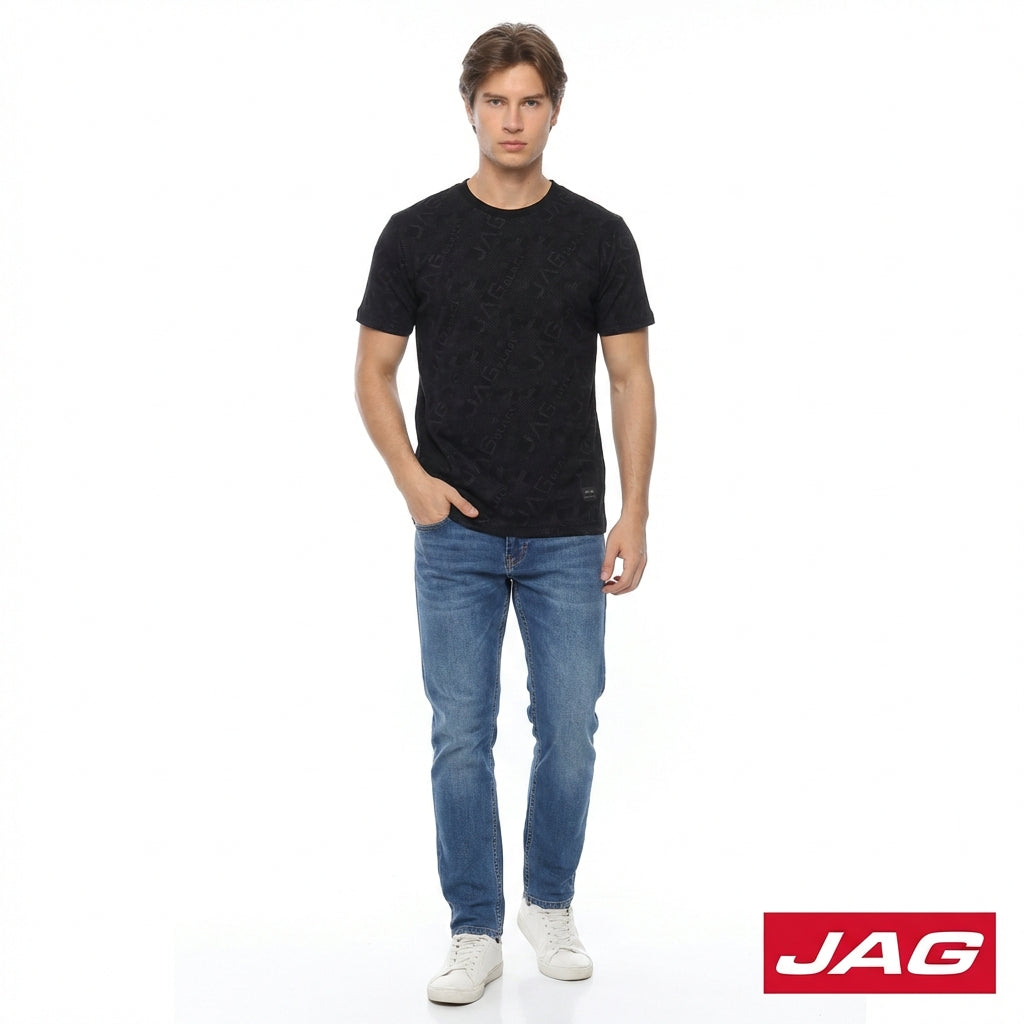 Jag Black Men's Round Neck Rugged Boxy Fit 30LQ2001