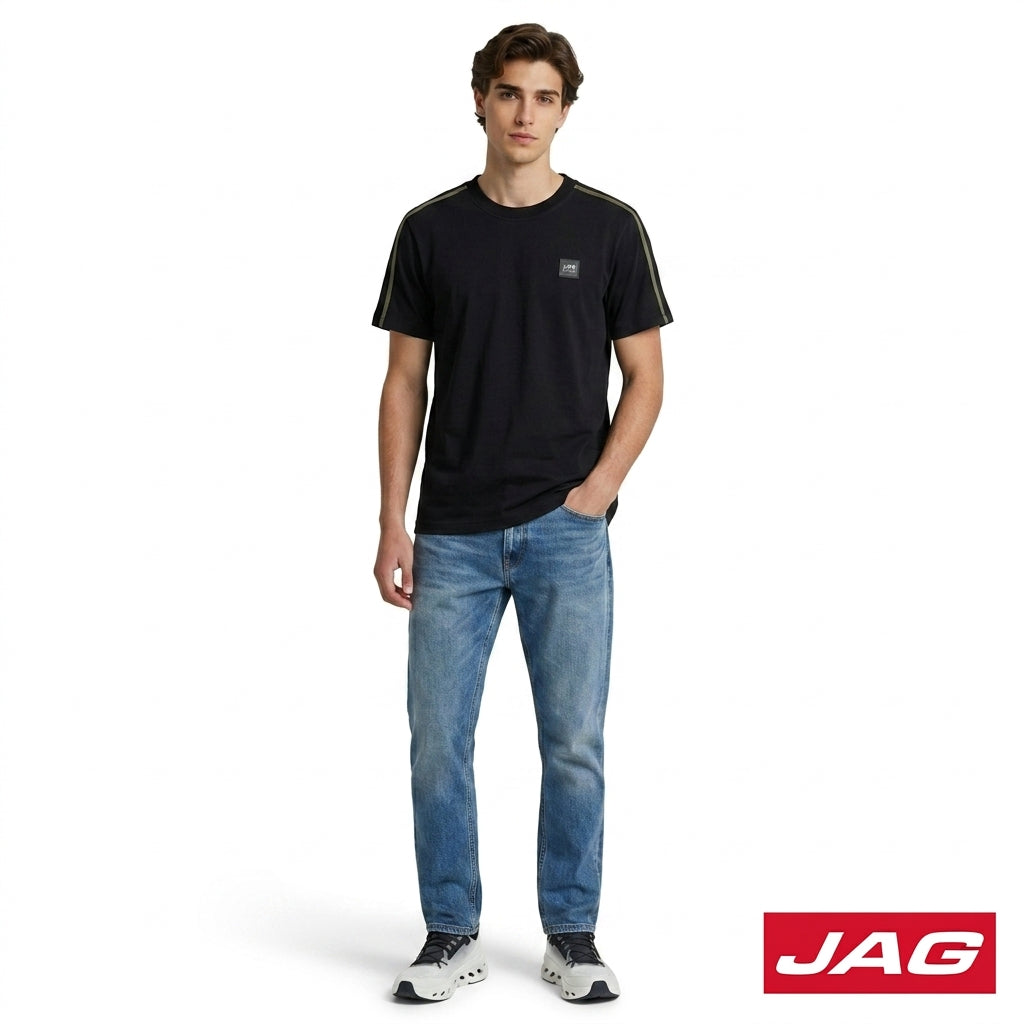 Jag Black Men’s Rugged Boxy Fit Roundneck T-Shirt 30LJ2001