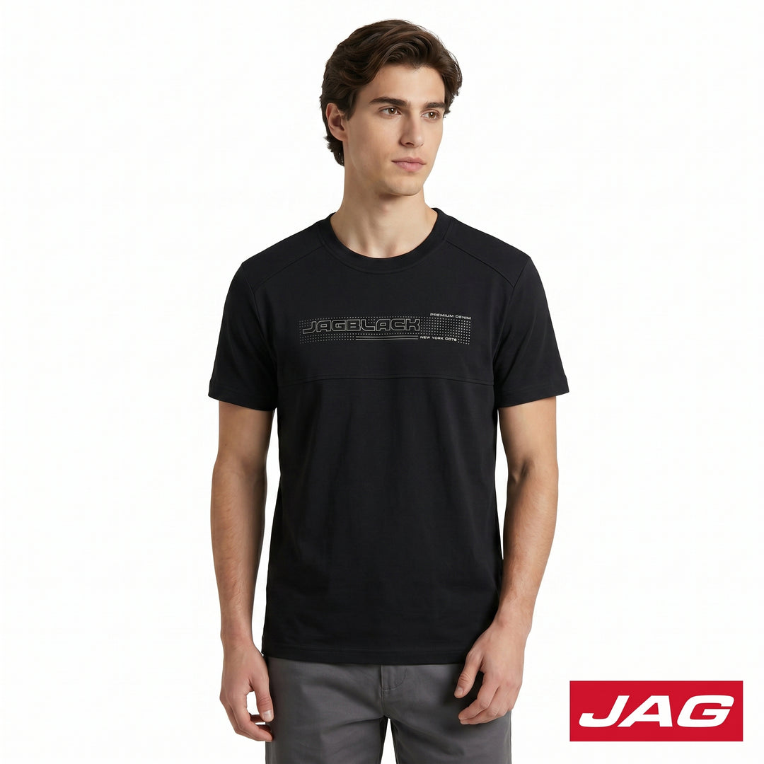 Jag Black Men’s Rugged Boxy Fit Roundneck T-Shirt 30LT2001