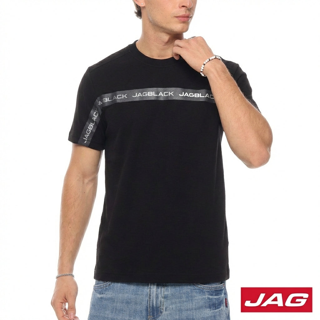 Jag Black Men's Round Neck Rugged Boxy Fit 30LU2001