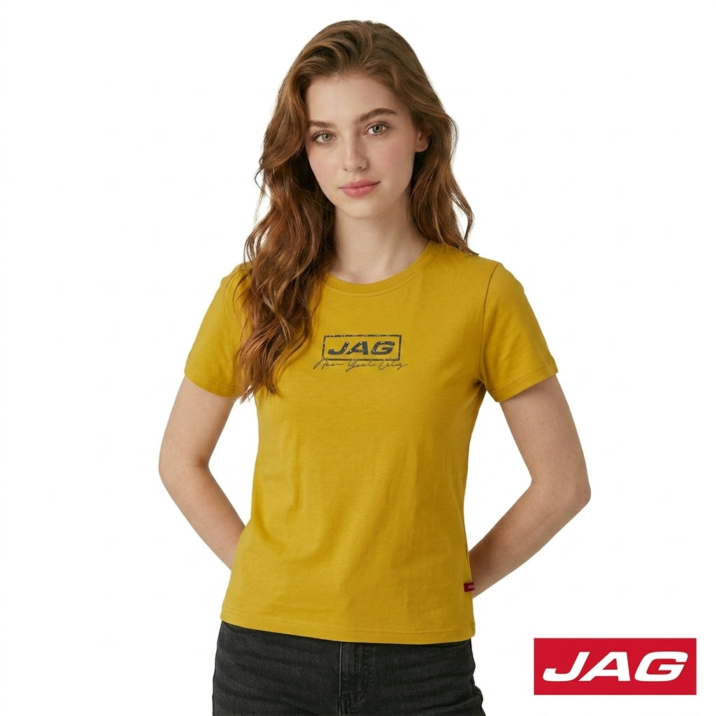 Jag Ladies Casual Relaxed Fit Roundneck Logo T‑Shirt 83S48000