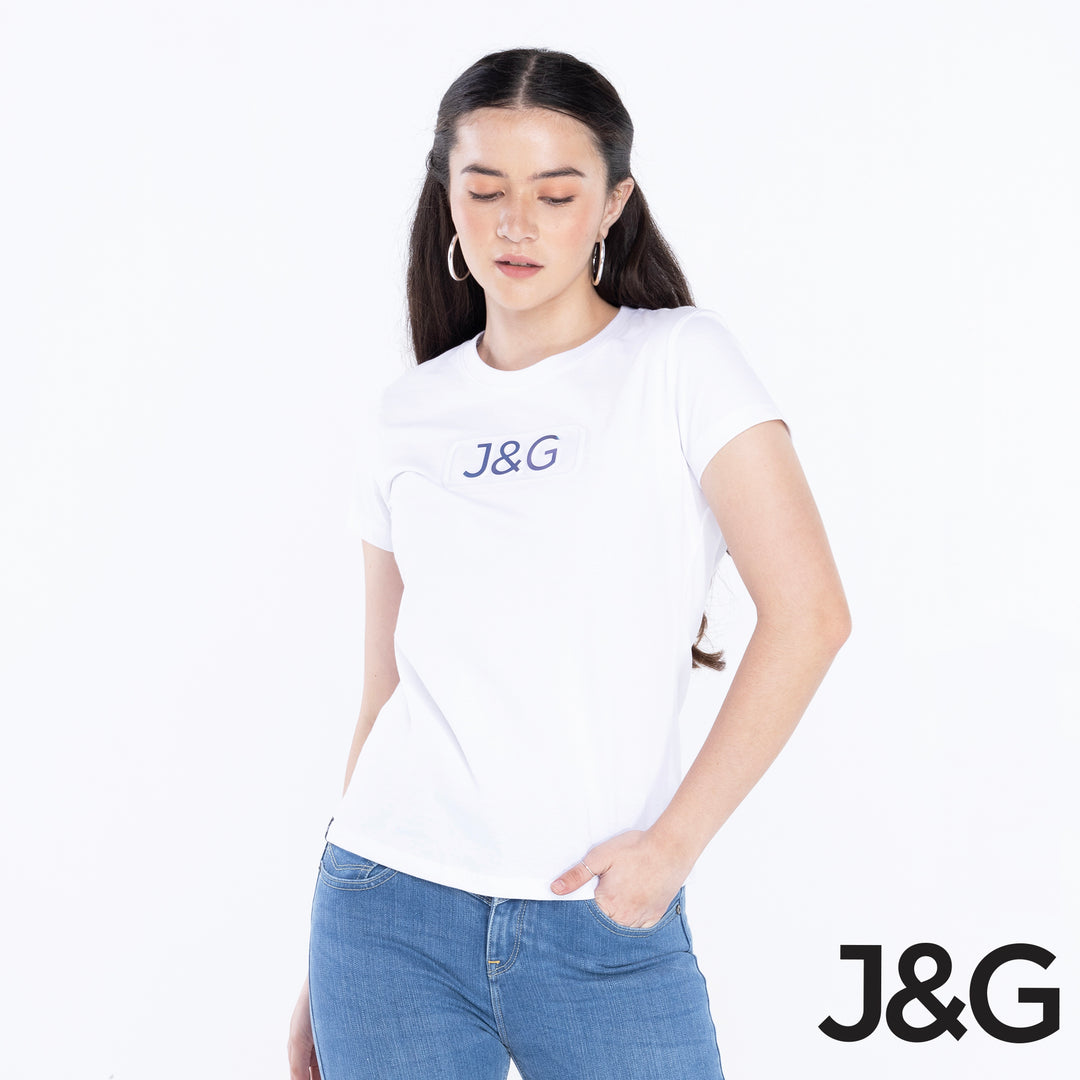 J&G Girl's Basic Fit Embossed Logo Tee