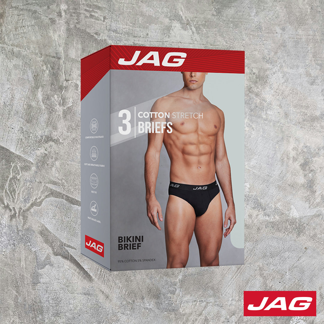 Jag Men's Hipster Brief 3 in 1 Pack 50AF3000