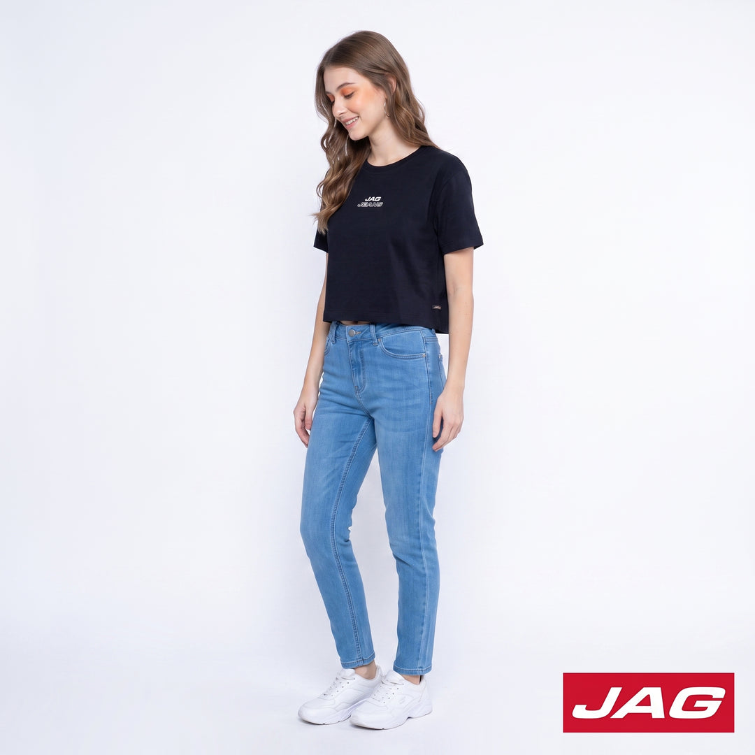 Jag Ladies Mid Boxy Roundneck Graphic Cotton T‑Shirt 83SK20M0