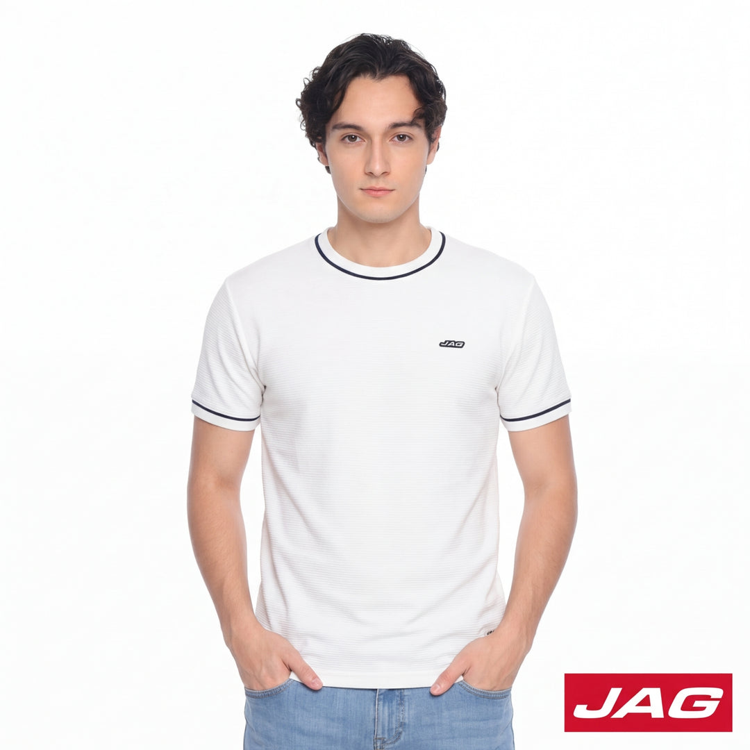 Jag Men’s Rugged Boxy Fit Ottoman Fabric T-Shirt Casual Textured Tee 31CS2001