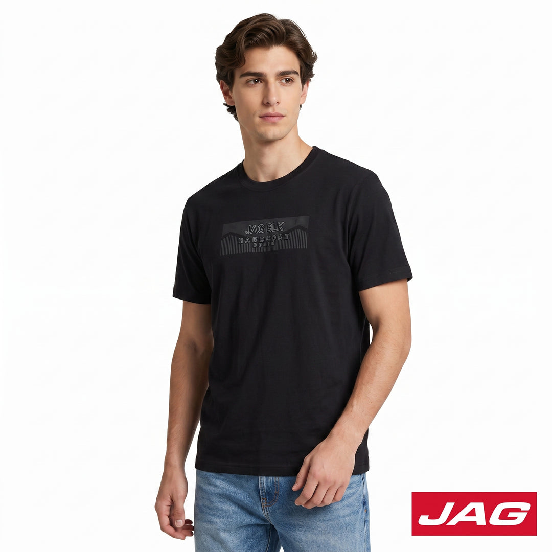 Jag Black Men’s Roundneck Relaxed Fit Cotton Casual Shirt 30L38000