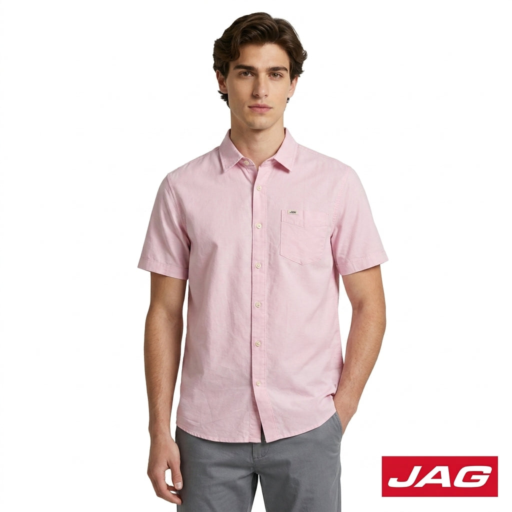 Jag Men's Relaxed Fit Oxford Short Sleeve Polo 964D8000