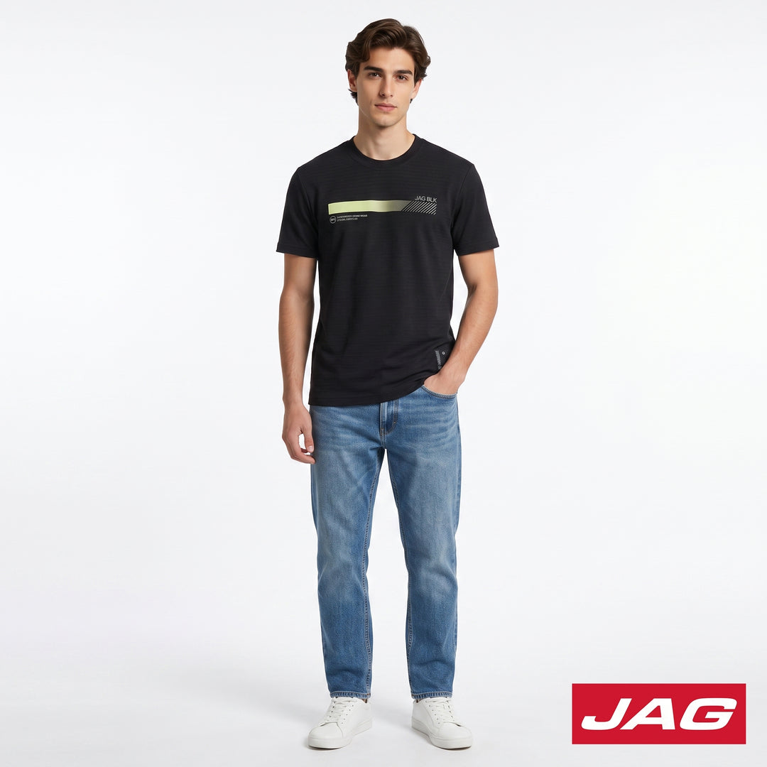Jag Black Men’s Rugged Boxy Fit Roundneck T-Shirt 30L92001