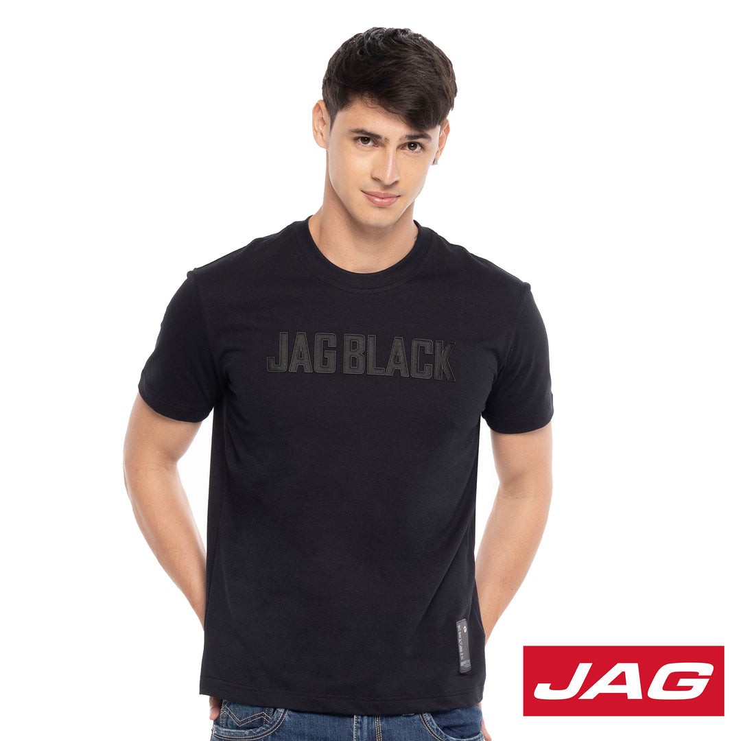 Jag Black Men's Tops Round Neck Rugged Boxy Fit